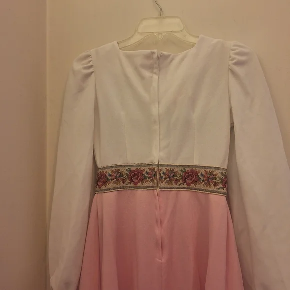 60s Vicky Vaughn Empire Waist Maxi Long Dress (Junior) Party Prom Bridesmaid - Picture 9 of 9